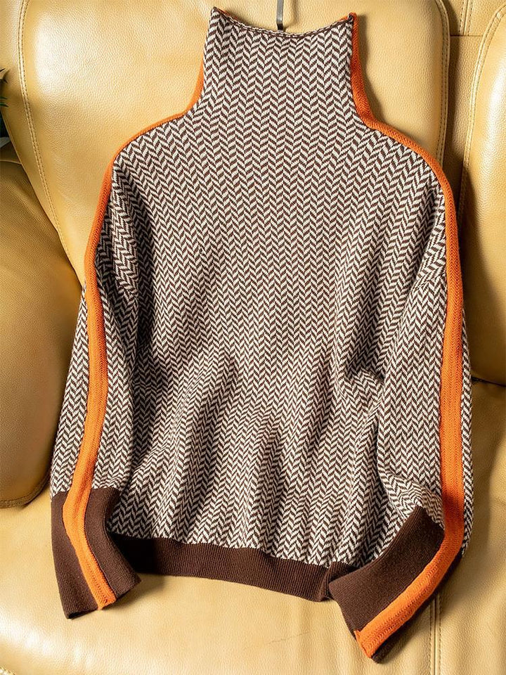 Lara | Turtleneck with Bold Contrast Stripes