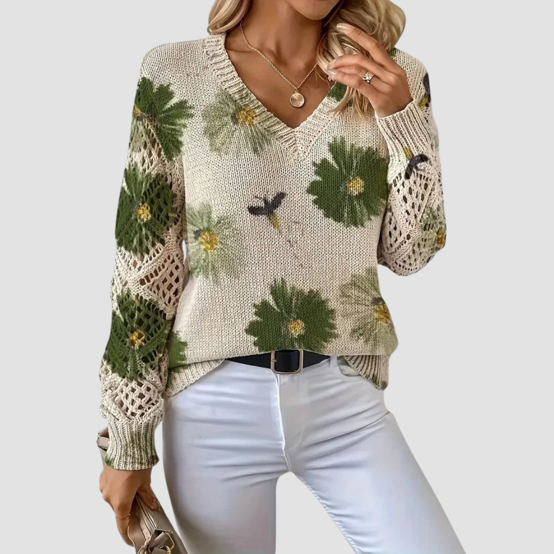 Martina™ | Stylish Sweater with Floral Pattern