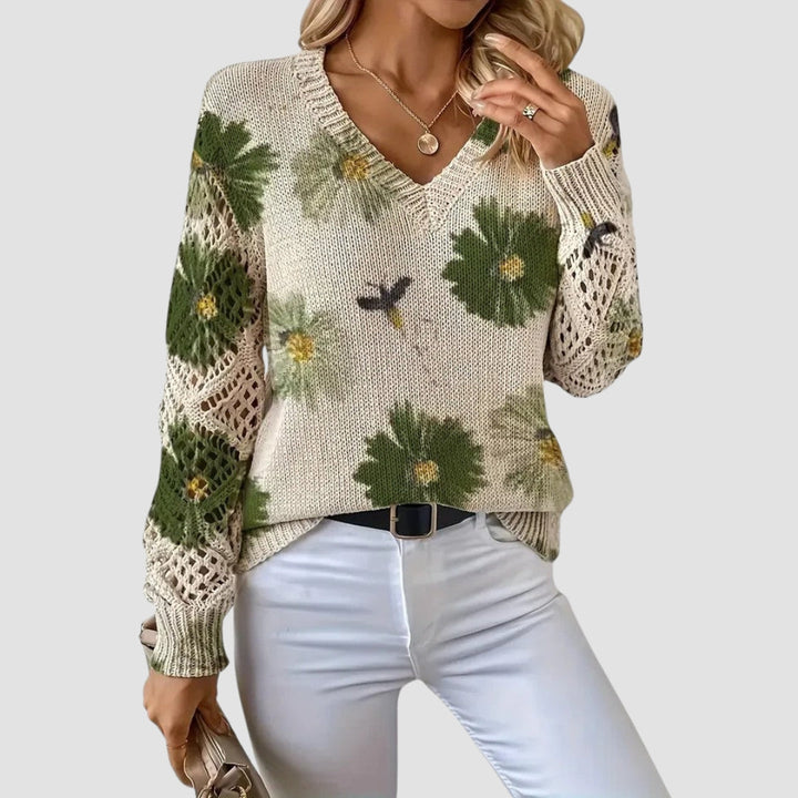 Martina™ | Stylish Sweater with Floral Pattern