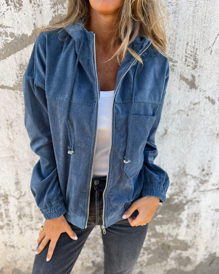 Ella™ | Corduroy Hoodie Jacket with Zipper