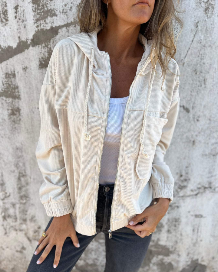 Ella™ | Corduroy Hoodie Jacket with Zipper
