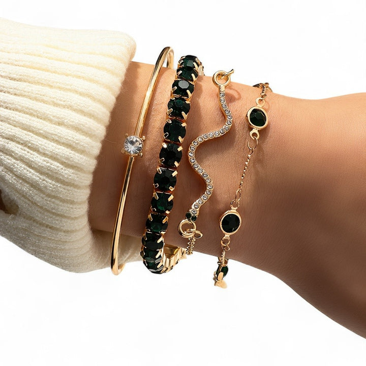 4pcs/Set Sydney Luxury Green Bangles