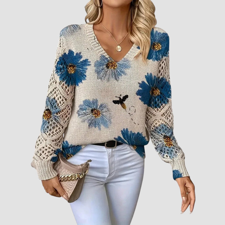 Martina™ | Stylish Sweater with Floral Pattern
