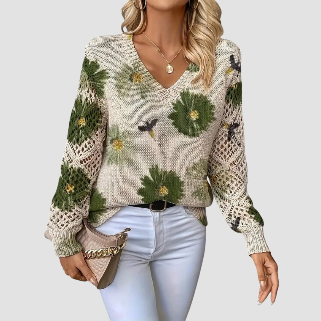 Martina™ | Stylish Sweater with Floral Pattern