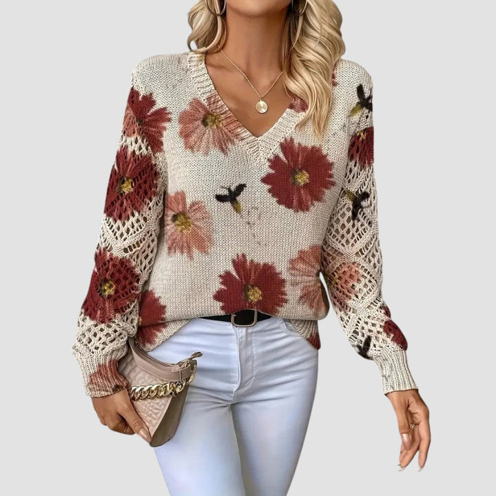 Martina™ | Stylish Sweater with Floral Pattern